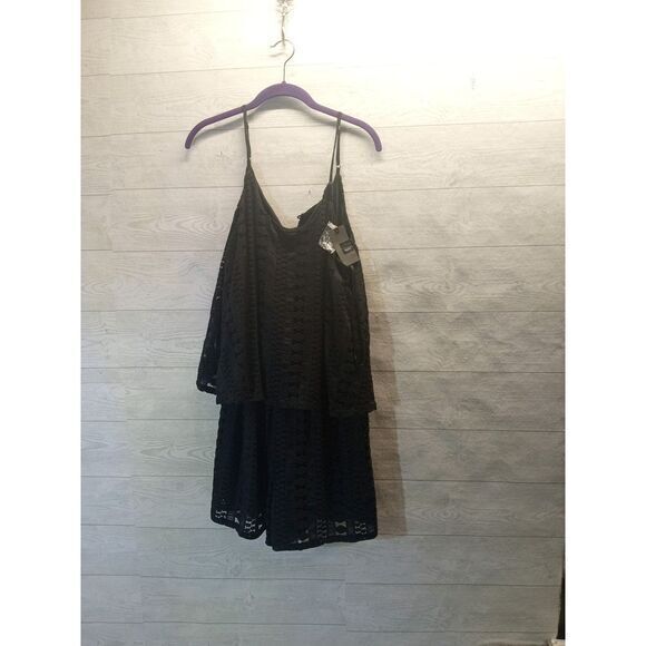 Mossimo Supply Co. Pants - Mossimo‎ black lace romper shorts size L New With Tags